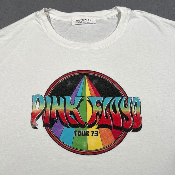 Daydreamer Free People Pink Floyd 1973 Tour Graphic T-Shirt White Womens L - Picture 1 of 7